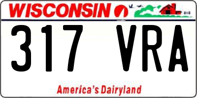 WI license plate 317VRA