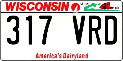 WI license plate 317VRD