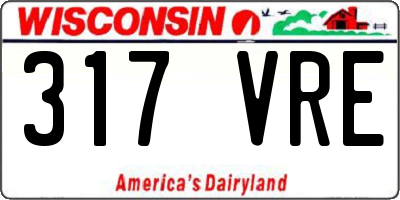 WI license plate 317VRE