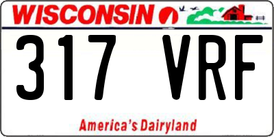 WI license plate 317VRF