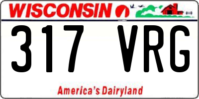 WI license plate 317VRG