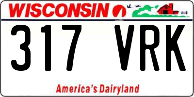 WI license plate 317VRK