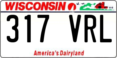 WI license plate 317VRL