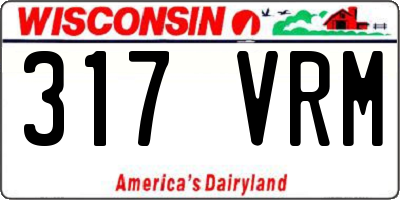WI license plate 317VRM