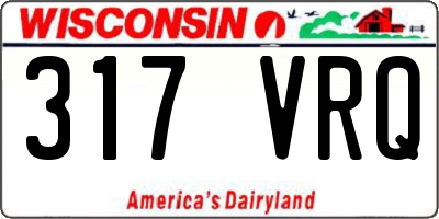 WI license plate 317VRQ
