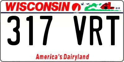 WI license plate 317VRT