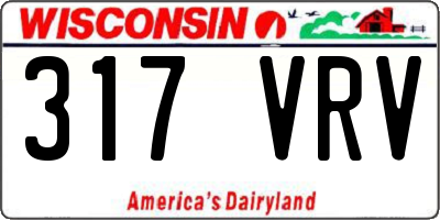 WI license plate 317VRV