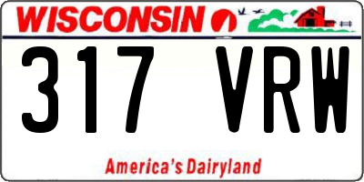 WI license plate 317VRW
