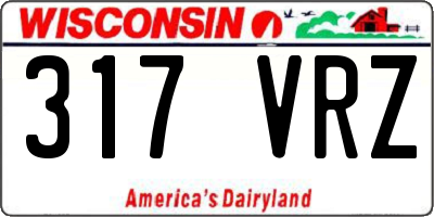 WI license plate 317VRZ