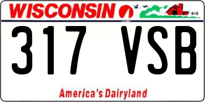 WI license plate 317VSB