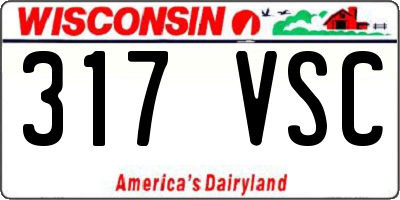 WI license plate 317VSC