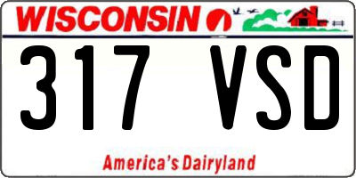 WI license plate 317VSD