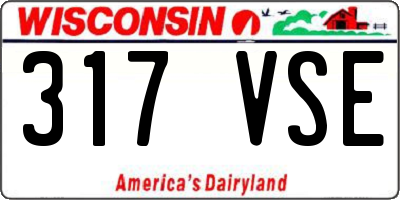 WI license plate 317VSE