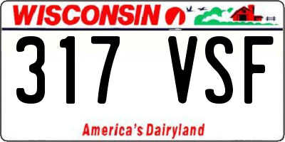 WI license plate 317VSF