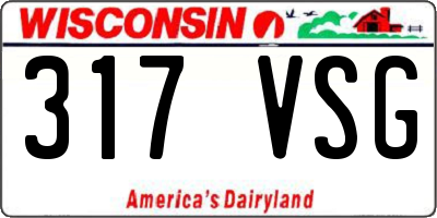 WI license plate 317VSG