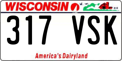 WI license plate 317VSK