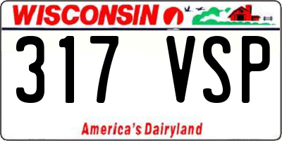 WI license plate 317VSP