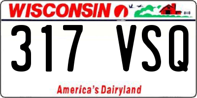 WI license plate 317VSQ