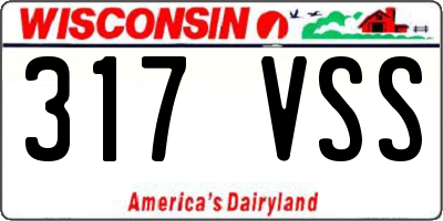 WI license plate 317VSS