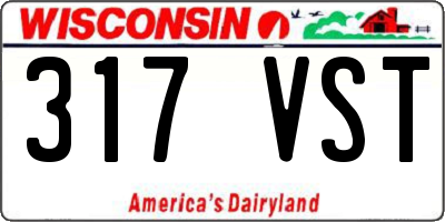 WI license plate 317VST