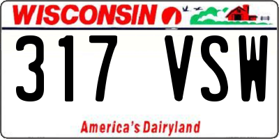 WI license plate 317VSW