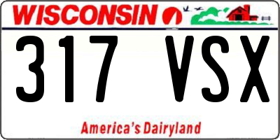 WI license plate 317VSX