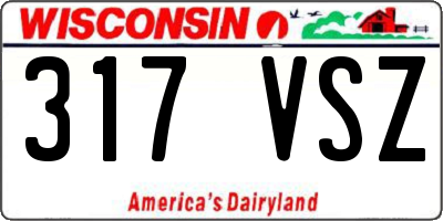 WI license plate 317VSZ