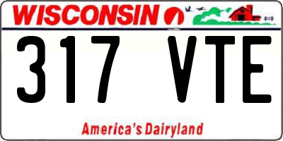 WI license plate 317VTE
