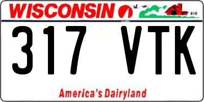 WI license plate 317VTK