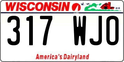 WI license plate 317WJO