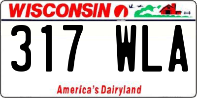 WI license plate 317WLA