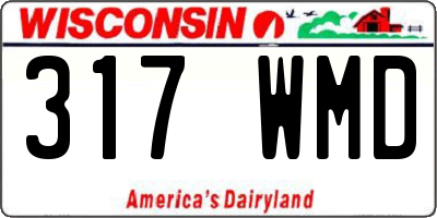 WI license plate 317WMD