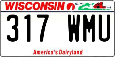 WI license plate 317WMU