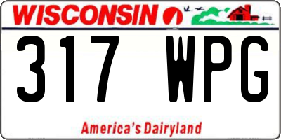 WI license plate 317WPG