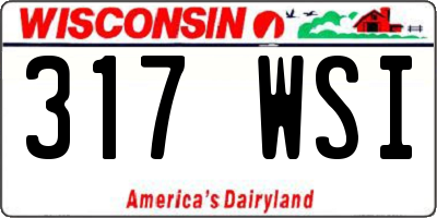 WI license plate 317WSI