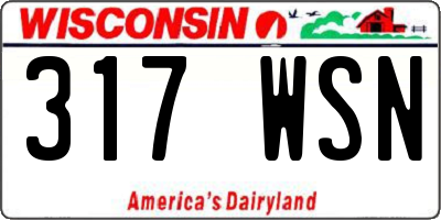 WI license plate 317WSN