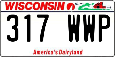 WI license plate 317WWP