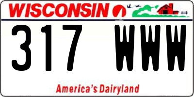 WI license plate 317WWW