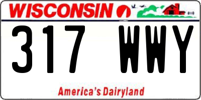 WI license plate 317WWY