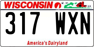 WI license plate 317WXN
