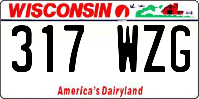 WI license plate 317WZG