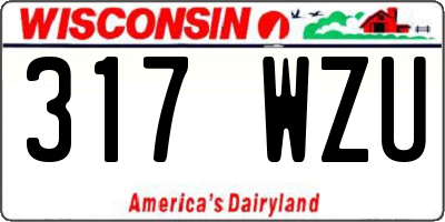 WI license plate 317WZU
