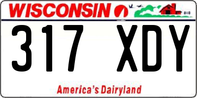 WI license plate 317XDY