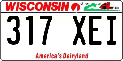WI license plate 317XEI