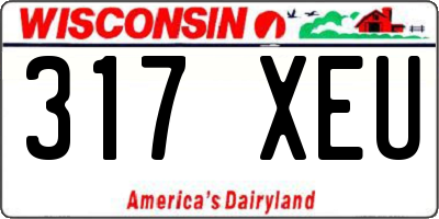 WI license plate 317XEU