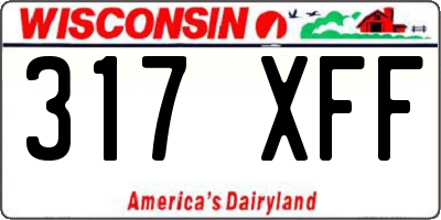 WI license plate 317XFF