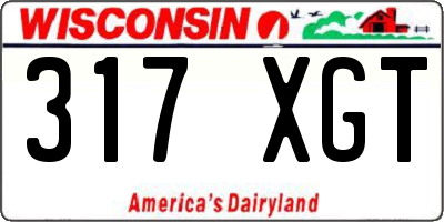 WI license plate 317XGT