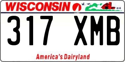 WI license plate 317XMB