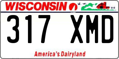 WI license plate 317XMD