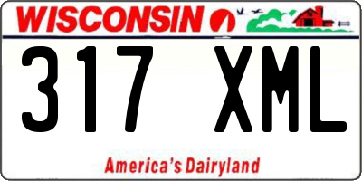 WI license plate 317XML